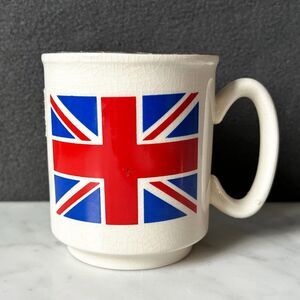 Vintage British Flag Mug Union Jack Coffee Cup Prince William Ware England